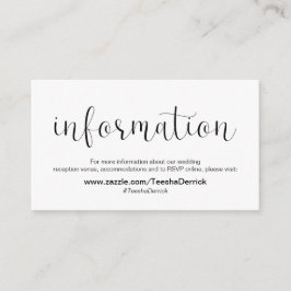 Informação de casamento com fonte preta minimalist