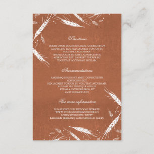 Informação de detalhes alaranjada do casamento d