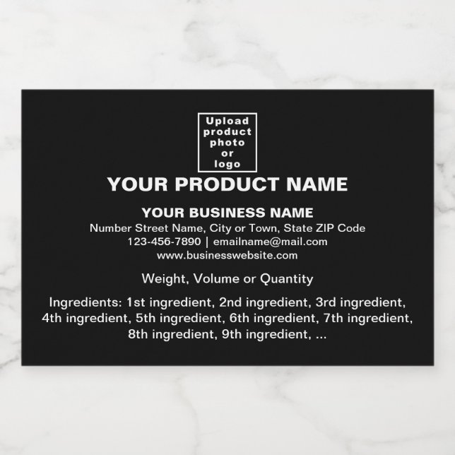 Informação Mínima do Produto Preto de Tamanho Pequ (Rótulo Único)