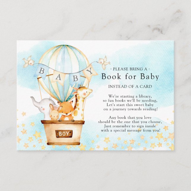 Informações Animais Bebês  Livro de Balão para Cartão de Bebê (Frente)