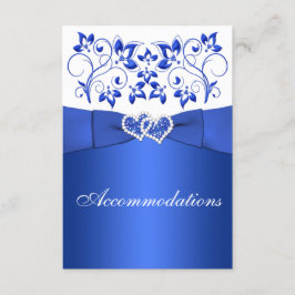 Informações Azul Cobalto, Floral Branco, Cartão de Envio Coraç