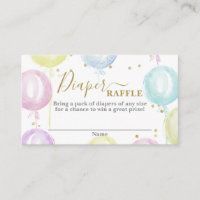 Balões coloridos de Pastel Fralda Cartão Raffle