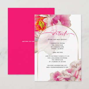 Informações Belo Cartão de Detalhes Floral de Peony Scarlet
