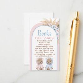 Informações Boho Bear Twins Boy and Girl Books para Cartão de