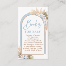 Informações Boho Blue Boy Pampas Grass Livros para Cartão de B