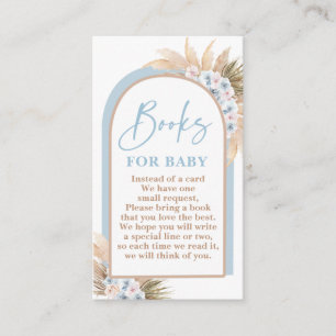Informações Boho Blue Boy Pampas Grass Livros para Cartão de B