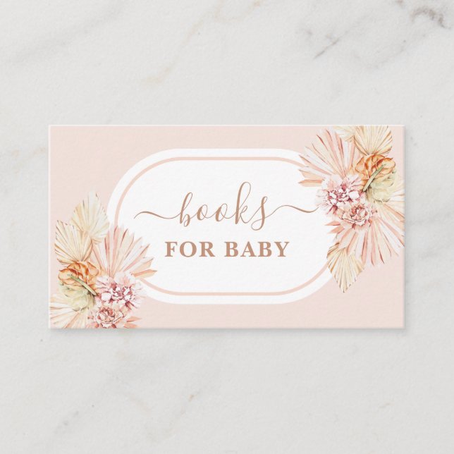 Informações Boho Blush Desert Books para Cartão de Bebê (Frente)
