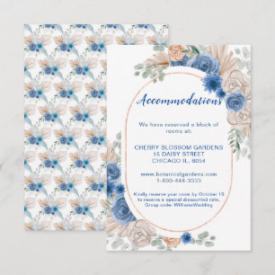 Informações Cartão Boho Azul Pampas Alojamento De Grama