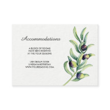 Cartão de Acomodação de Casamento na Olive Branch 