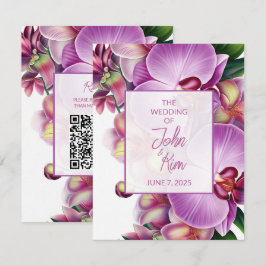 Informações Cartão de Acompanhamento de Casamento de Orquídeas
