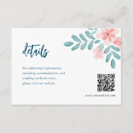 Informações Cartão de Acompanhamento de Casamento Floral Rosa 