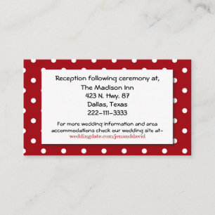 Informações Cartão de Acompanhamento de Casamento Polka Dot e 