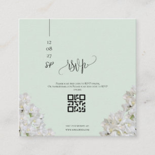 Informações Cartão de acompanhamento de casamento verde elegan
