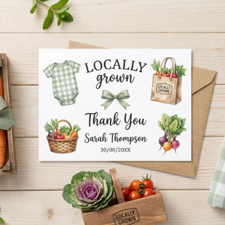 Informações Cartão de Agradecimento de Bebê Cultivado Localmen