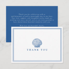 Informações Cartão de Agradecimento de Casamento Concha Azul F