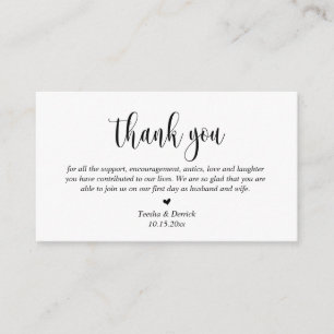 Informações Cartão de agradecimento de casamento, letra modern
