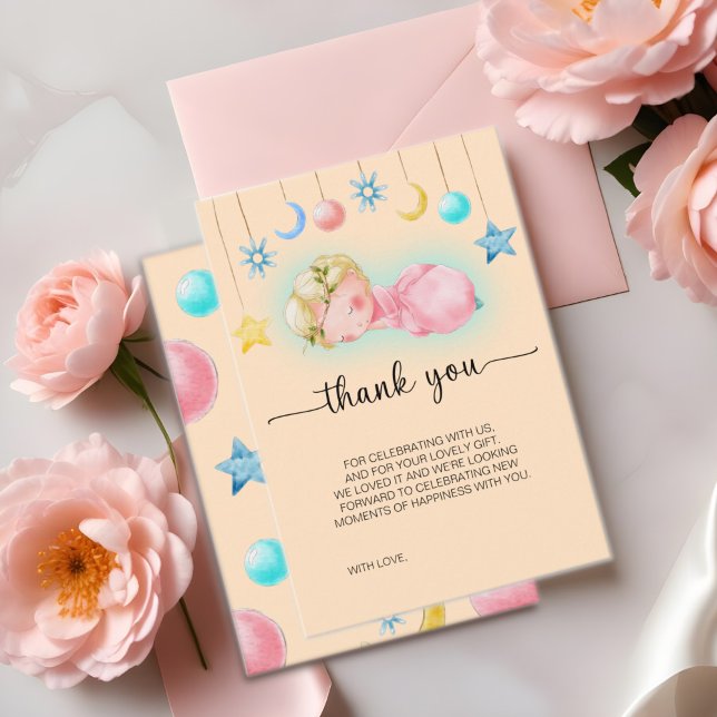 Informações Cartão de Agradecimento para Chá de Bebê de Menina (Criador carregado)