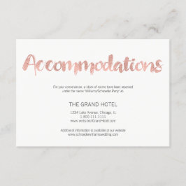 Informações Cartão de Alojamento de Casamento de Amor Dourado 