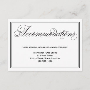 Informações Cartão de Alojamento de Casamento de Script de Cal