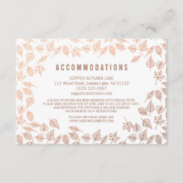 Informações Cartão de Alojamento de Cobre do outono Elegante