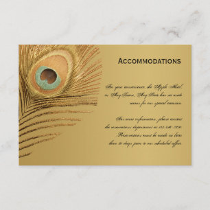 Informações Cartão de Alojamento de Peacock do ouro
