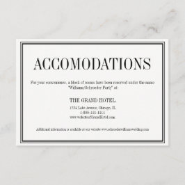 Informações Cartão de Alojamento Simples e Elegante