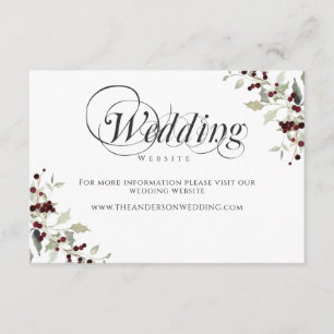 Informações Cartão de Apresentação do Site de Casamento Winter