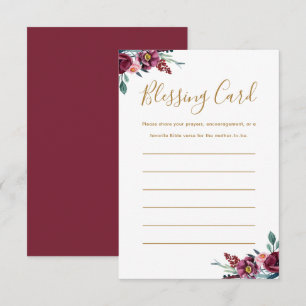 Informações Cartão de Bênção da Mãe Burgundy Cartão de Oração