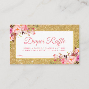 Informações Cartão de Bilhete de Fralda Dourado cor-de-rosa P