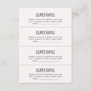 Informações Cartão de caça Raffle, Fralda elefante rosa-clar