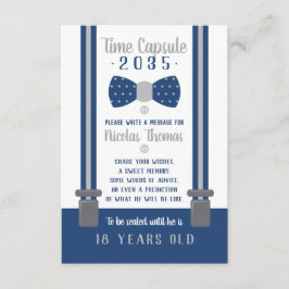 Informações Cartão de Cápsula do Tempo de Aniversário, Azul-Ma
