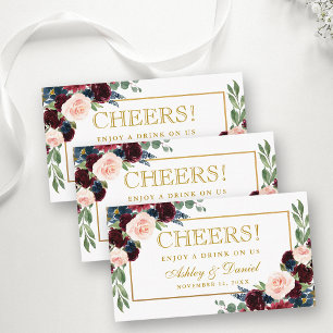 Informações Cartão De Cartão De Bebida De Casamento Floral Mis