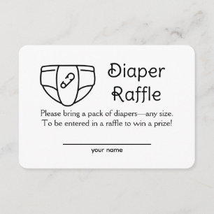 Informações Cartão de Cartão de Bilhete de Raffle com Fralda a