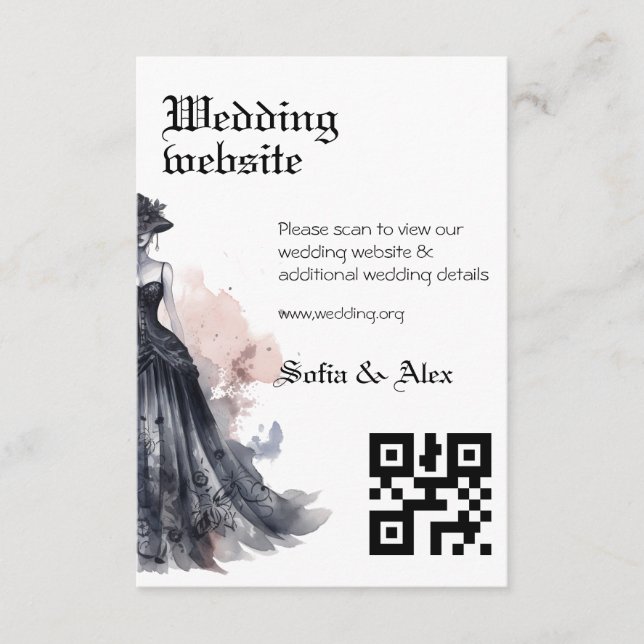 Informações Cartão de Casa de Vestido Gótico Preto (Frente)