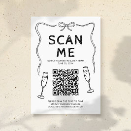 Informações Cartão de Casamento Código QR Doodle