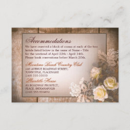 Informações cartão de casamento de rosas de vintage