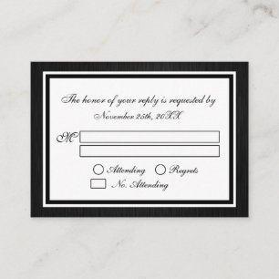 Informações Cartão de Casamento de RSVP Monograma do Elegante