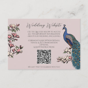 Informações Cartão de Casamento Desenhado à Mão com QR Code e 