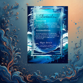 Informações cartão de casamento do vibe da costa azul