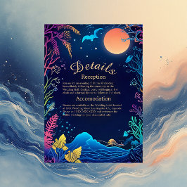 Informações cartão de casamento do vibe da costa azul