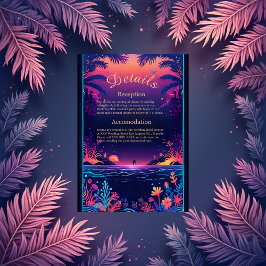 Informações cartão de casamento do vibe da costa azul