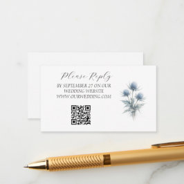 Informações Cartão de casamento floral de aquarela escocesa Bl