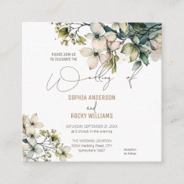 Informações Cartão de casamento floral de flores silvestres fo