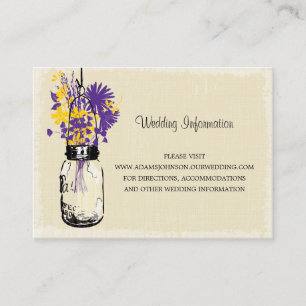 Informações Cartão de Casamento Mason Jar Wildflower