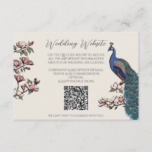 Informações Cartão de Casamento QR em Arte de Tinta Pavão Marf