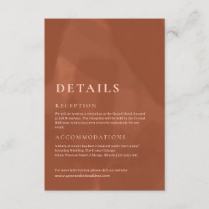 Informações Cartão de cerâmica simples de cor de ferrugem