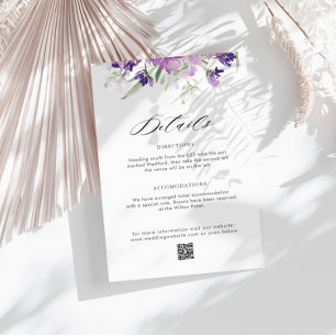 Informações Cartão de cerimônia de detalhes do casamento flora