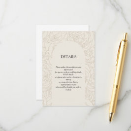 Informações Cartão de cerimônia elegante de casamento Beige Br