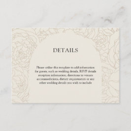 Informações Cartão de cerimônia elegante de casamento Beige Br