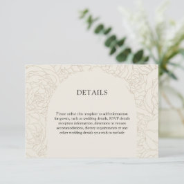 Informações Cartão de cerimônia elegante de casamento Beige Br